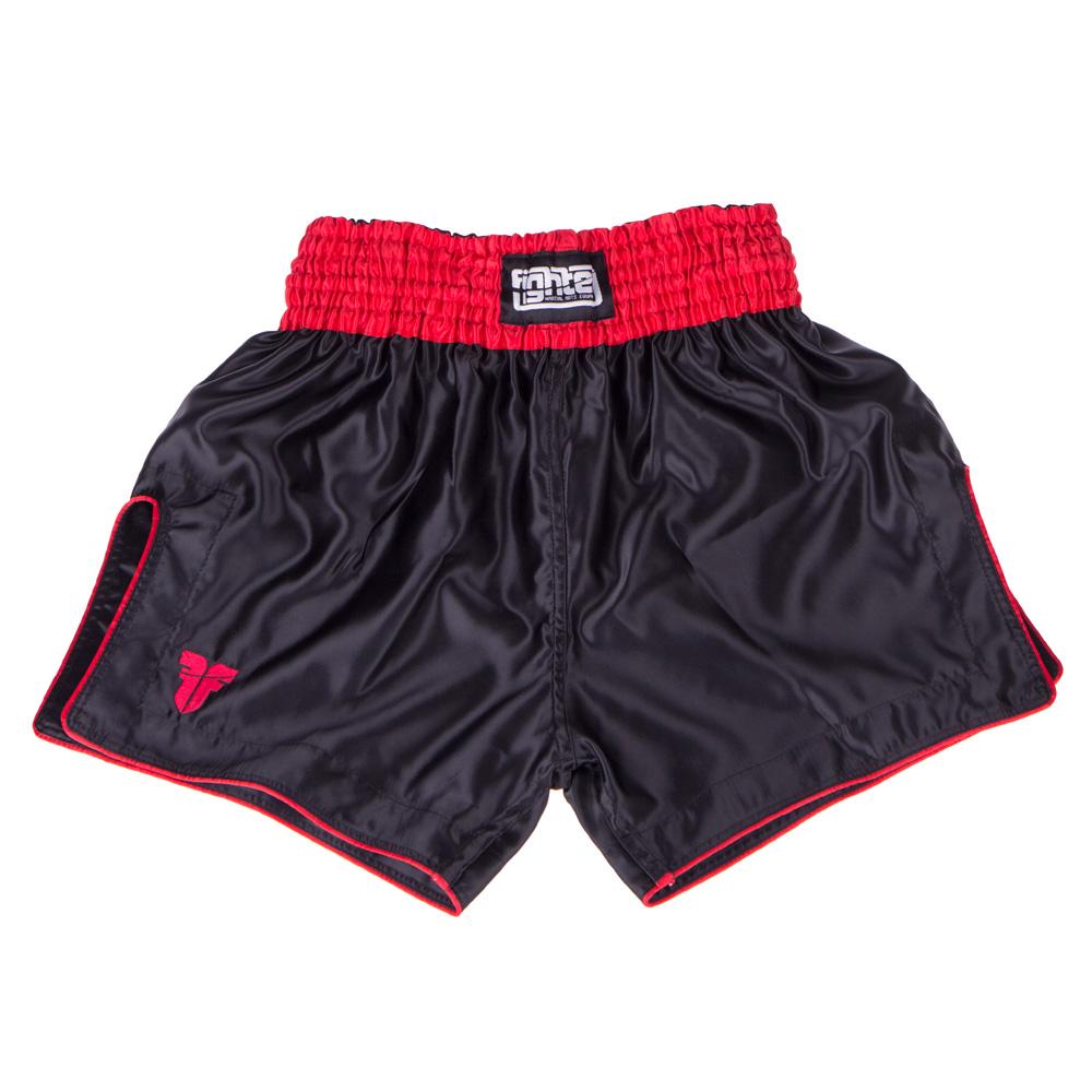 Fighter Thai Trunks Bangkok einfarbig - schwarz/rot