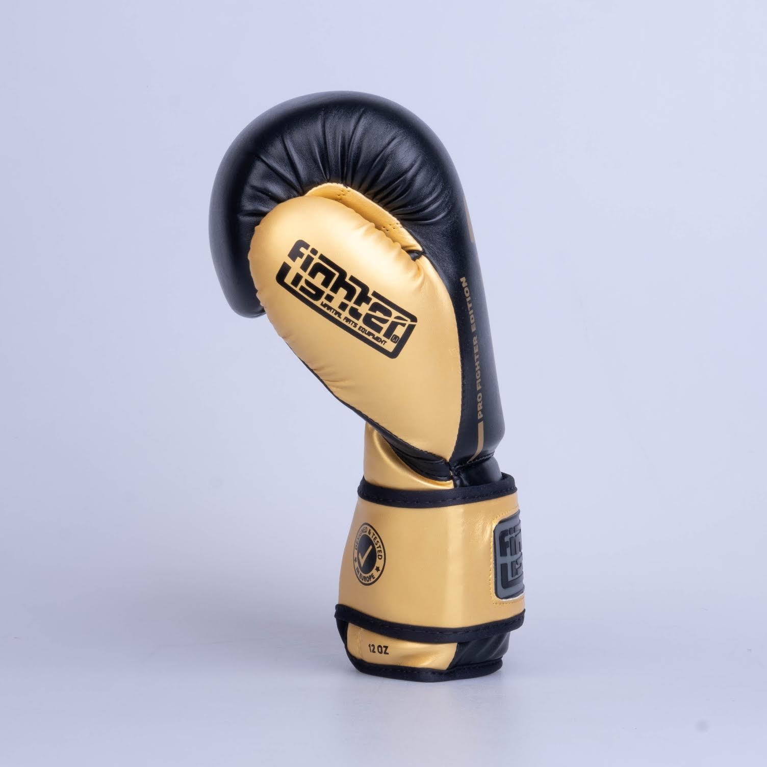 Fighter Boxing Gloves Training PU - black/gold, FBG-TRP-001