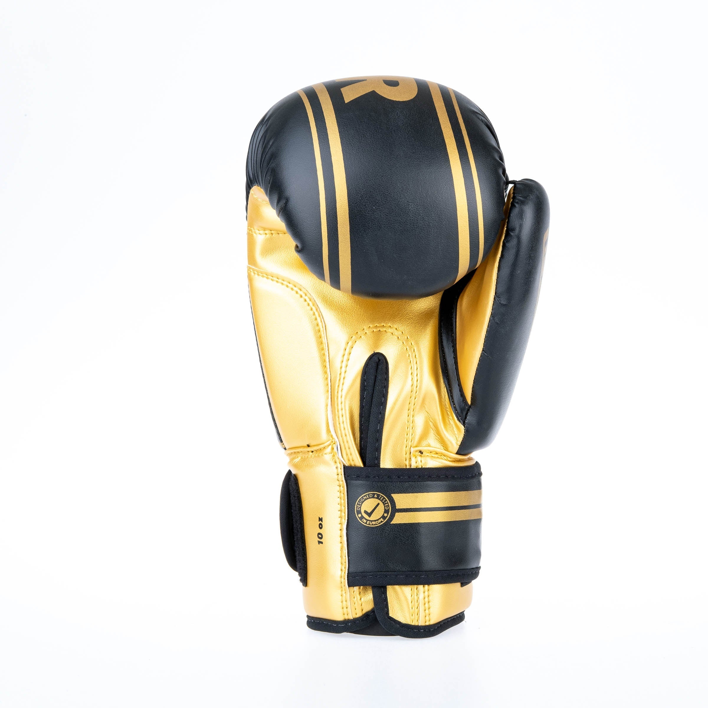 Fighter Boxing Gloves Basic Stripe - black/gold