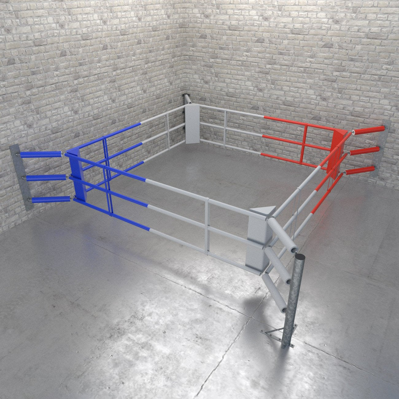 Bodenboxring Fighter Wall mit 3 Seilen