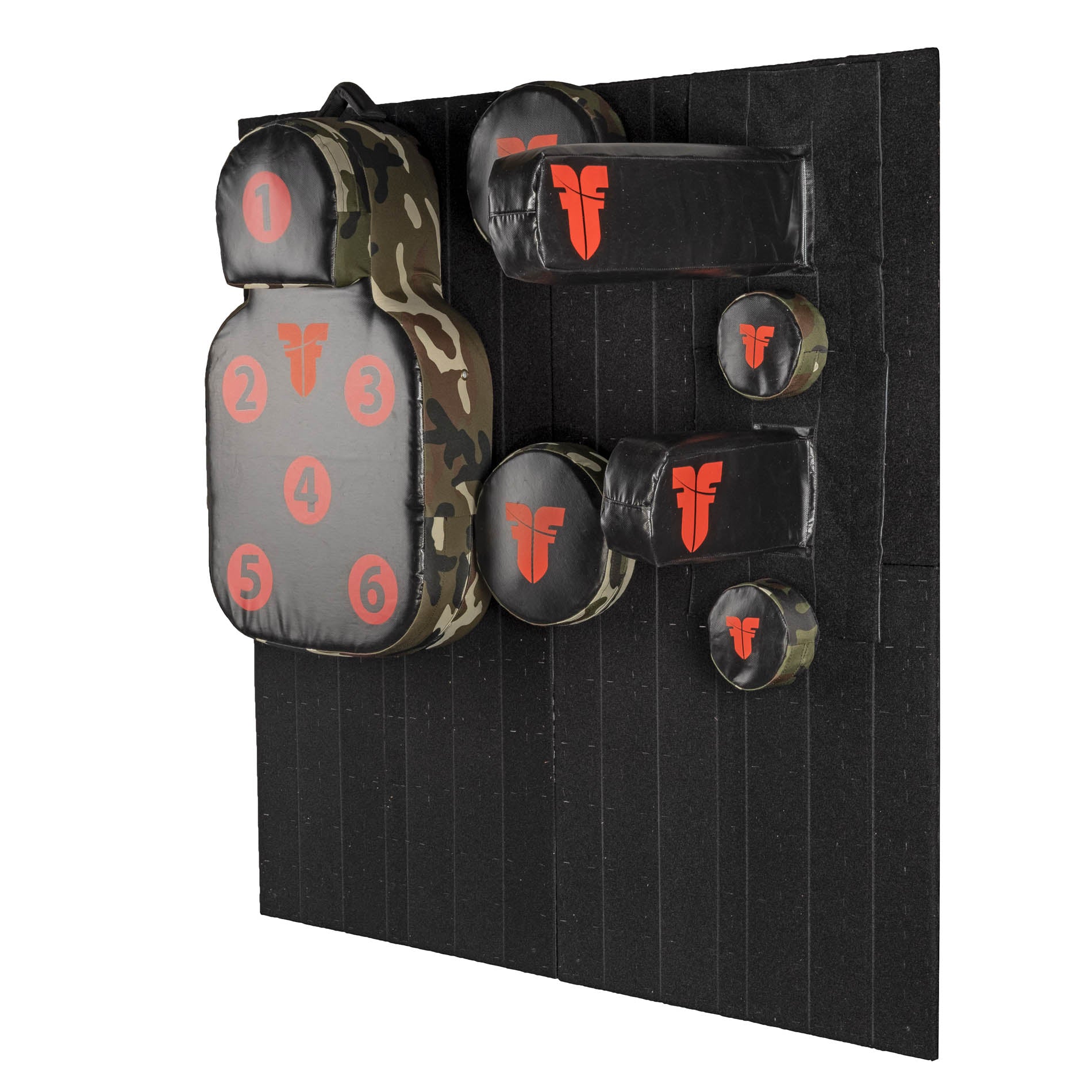 Fighter Training Power Wall SET - army green camo/red, FPWS-01-CB