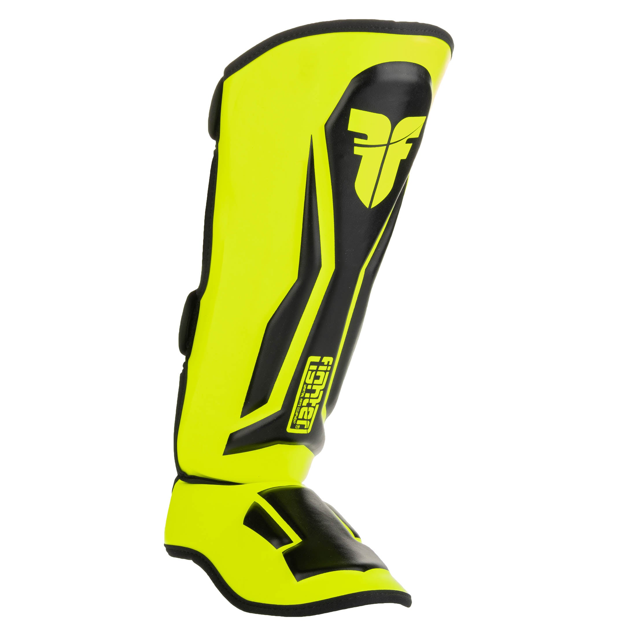 Fighter Shinguards Thai Ergo - neon yellow/black