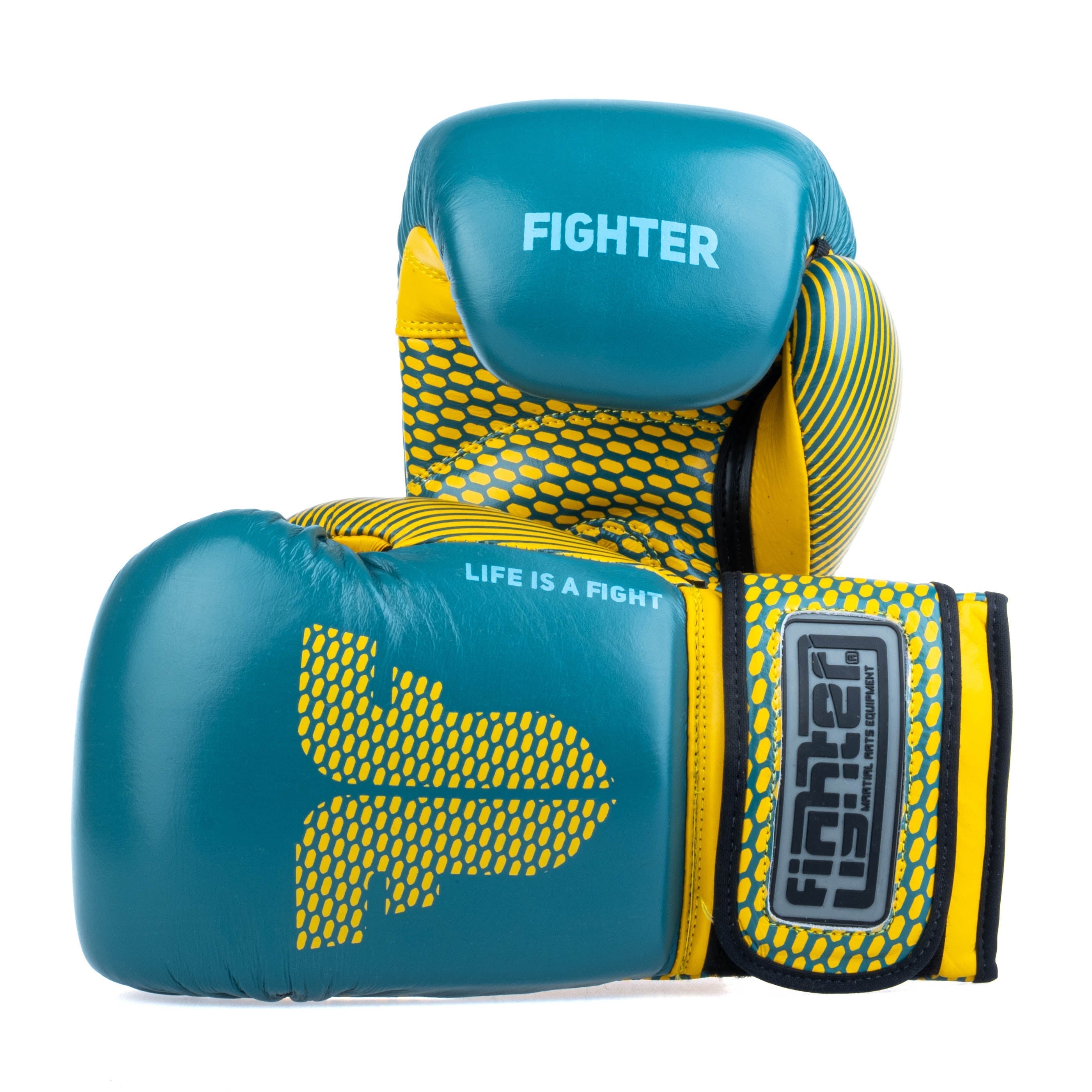 Fighter Boxing Gloves Training - blue/yellow, FBG-TRN-003