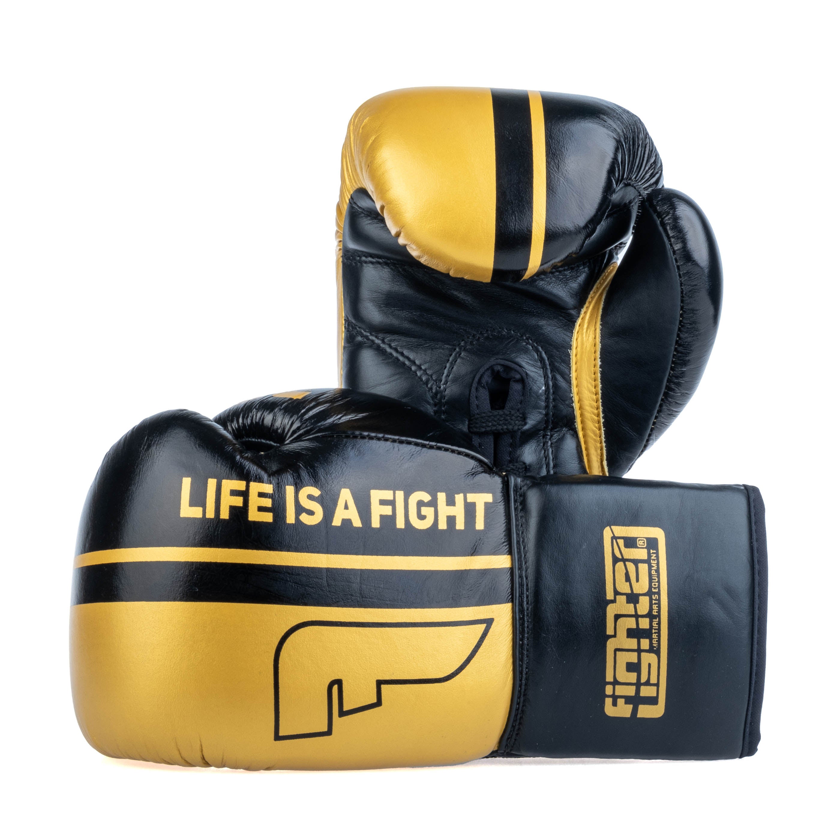 Fighter Boxing Gloves Competition - black/gold, FBGF-002GL