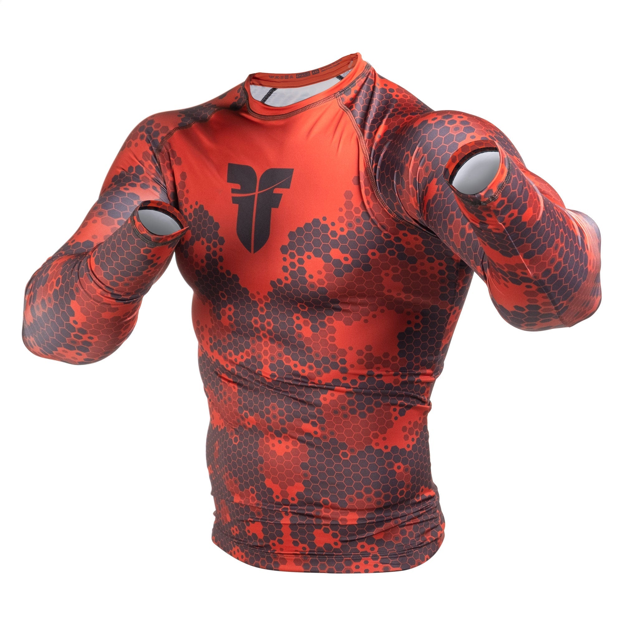 Fighter Rash Guard Honeycomb - red, FRG-18