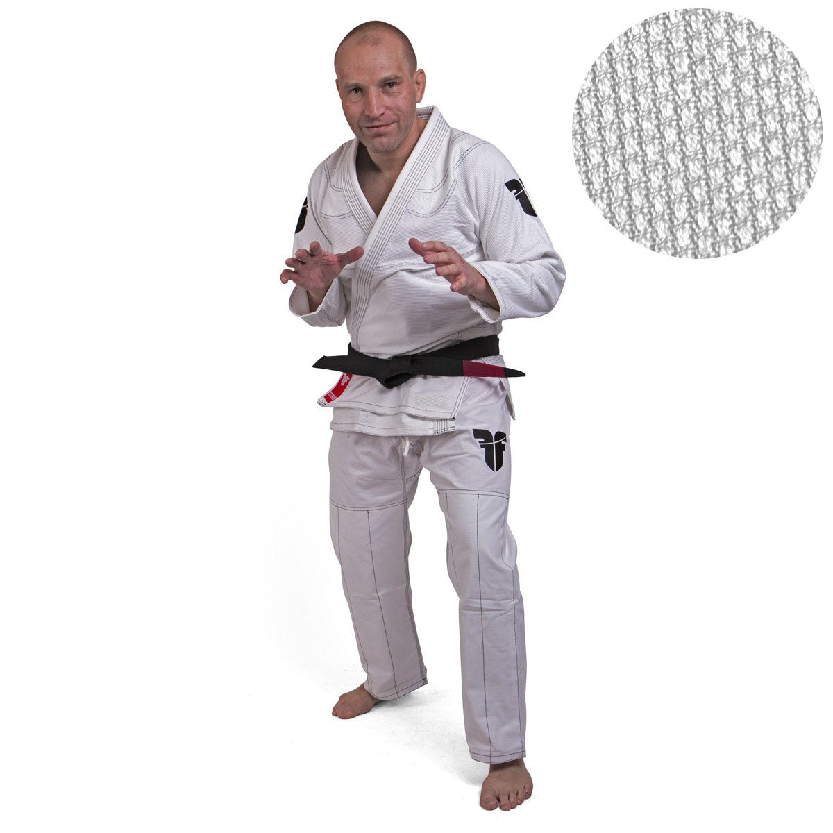 Fighter BJJ Kimono Reisstroh - weiß