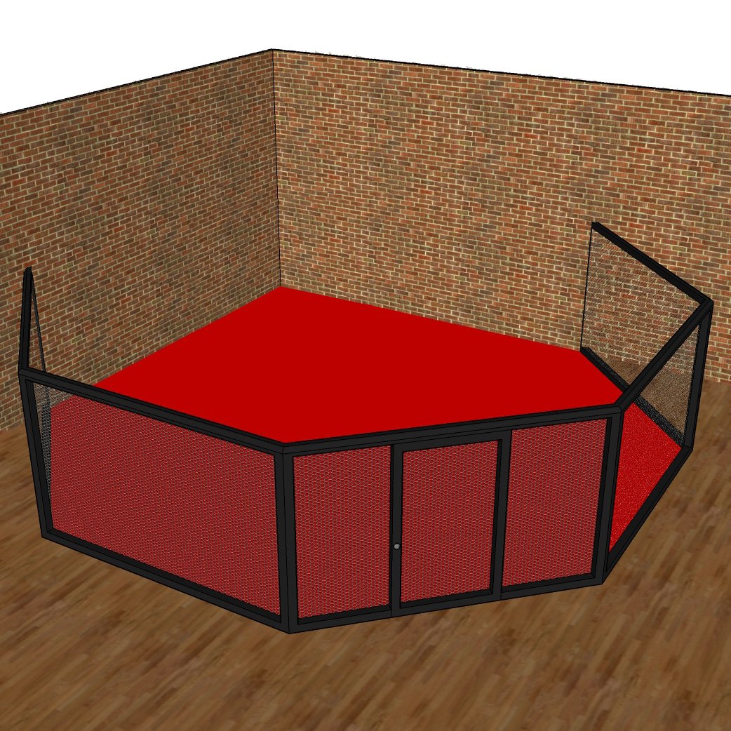 MMA Cage Panel with Door and Extre Left and Right Padding