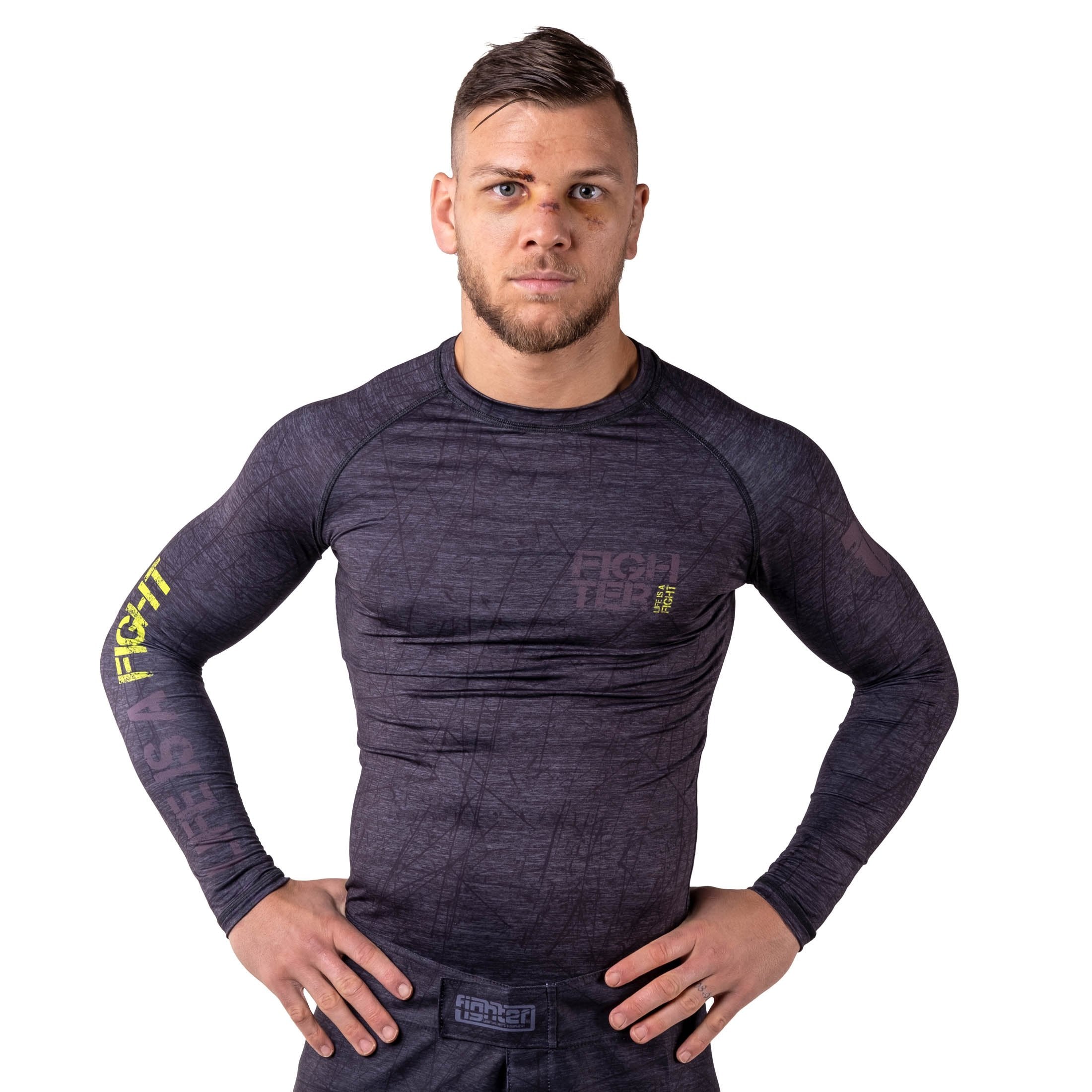 Rash Guard Fighter - Life is a Fight - gray